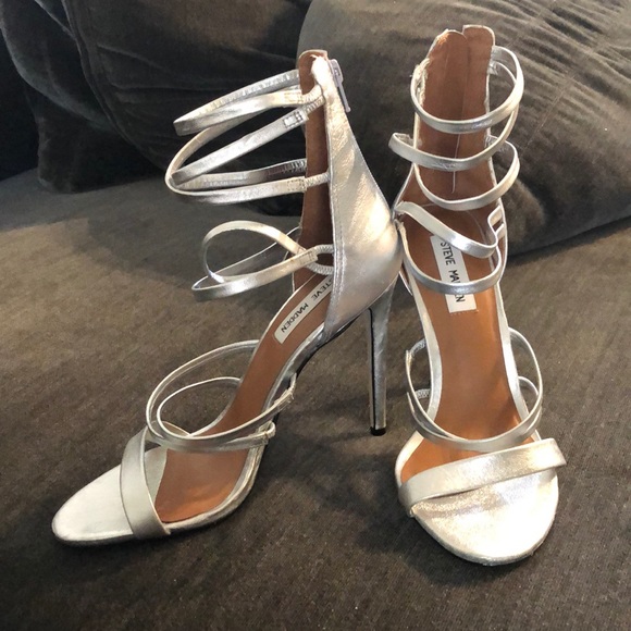 Silver Steven Madden Heels - Picture 1 of 4